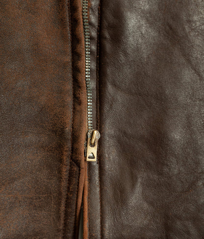 1950s French Leather Industrial Workwear Jacket