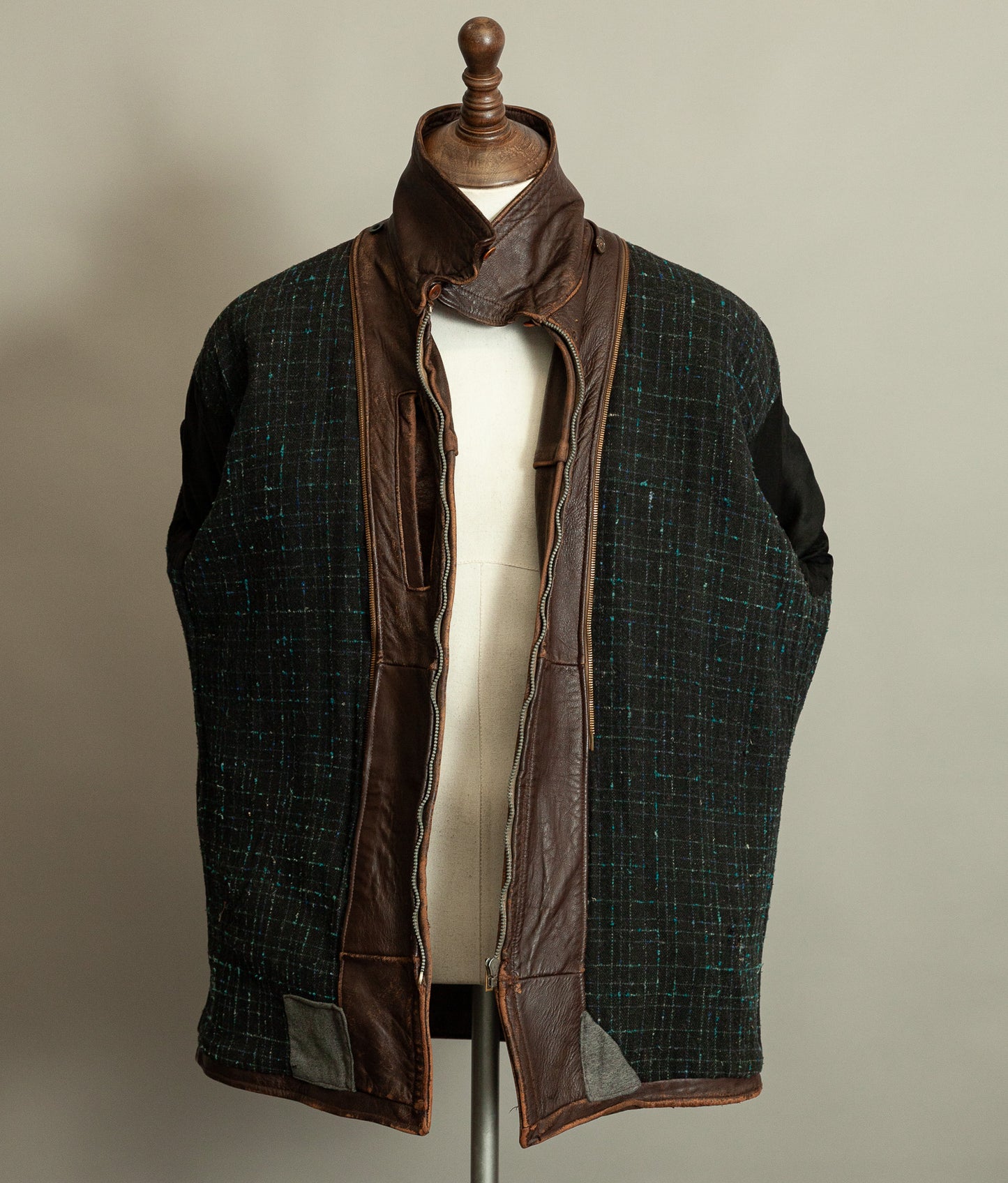 1950s French Leather Industrial Workwear Jacket