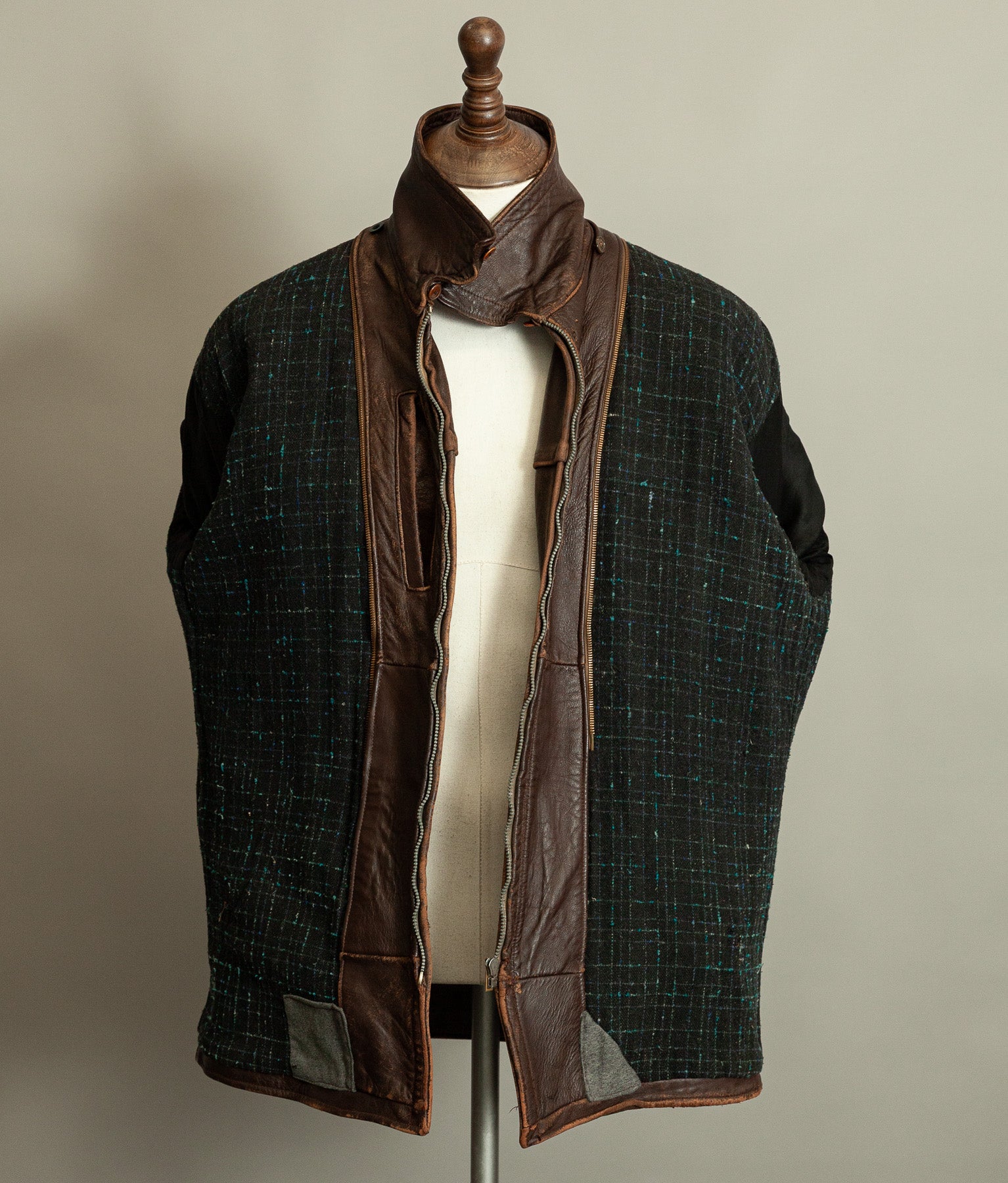 1950s French Leather Industrial Workwear Jacket