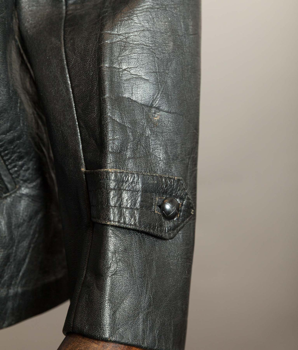 Vintage 1973 Italian Police Goatskin Leather Motorcycle Jacket Riri Zip