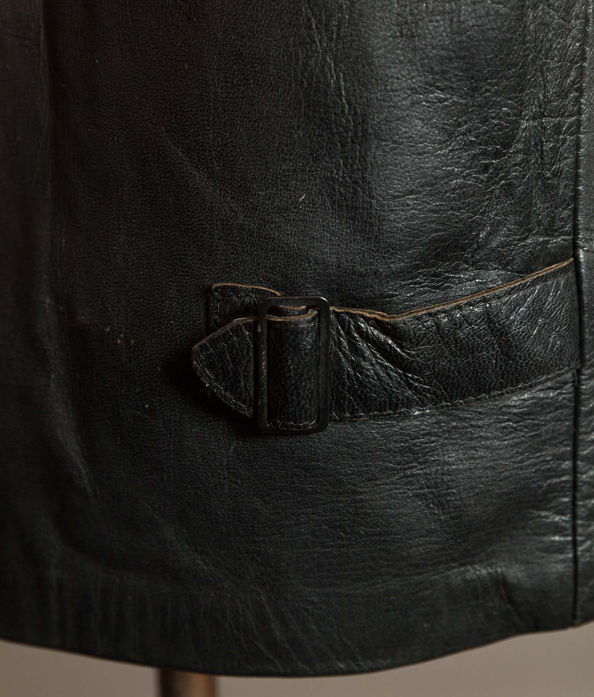 Vintage 1973 Italian Police Goatskin Leather Motorcycle Jacket Riri Zip