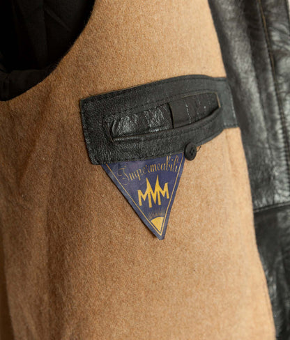Vintage 1973 Italian Police Goatskin Leather Motorcycle Jacket Riri Zip