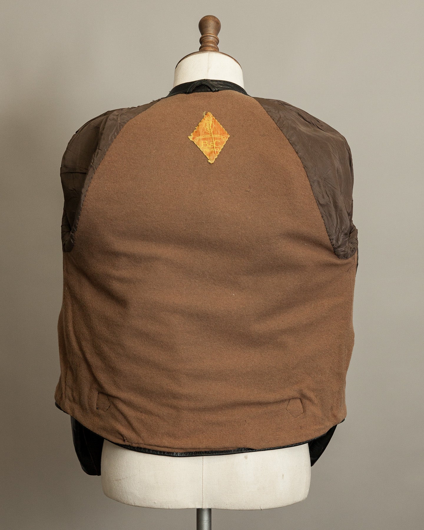 1950s Italian Police Motorcycle Jacket Goatskin Leather Riri Zippers