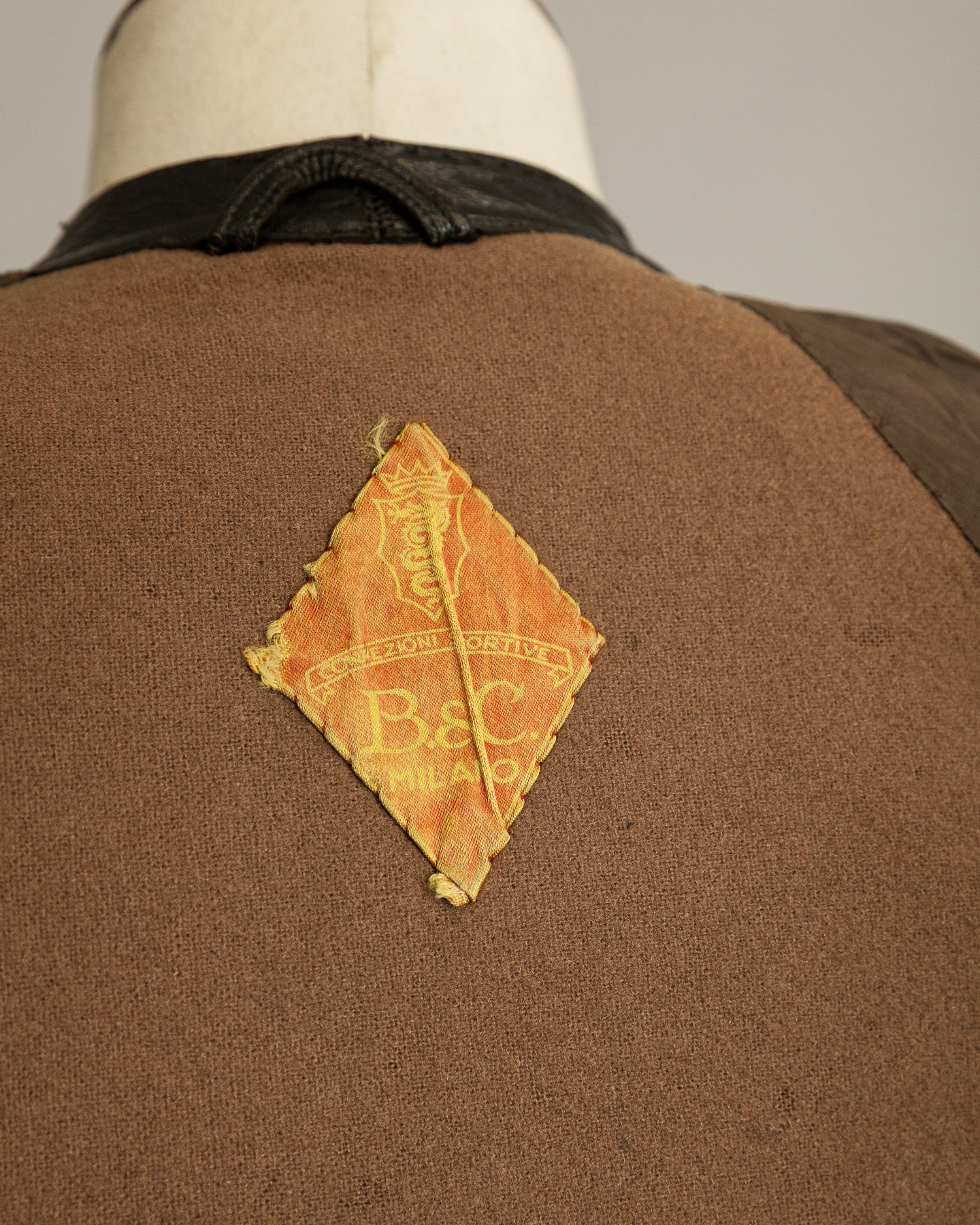 1950s Italian Police Motorcycle Jacket Goatskin Leather Riri Zippers