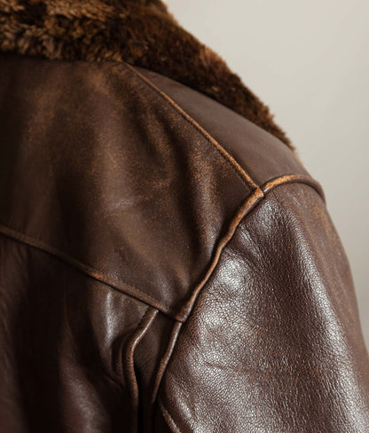 Original 1950s French Leather Work Jacket Wool Lined Vitex Zips