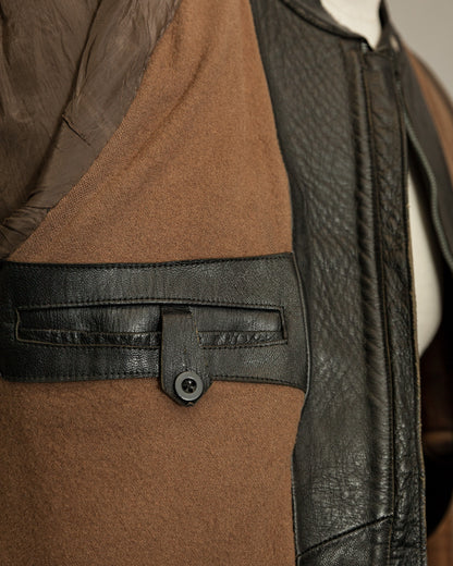 1950s Italian Police Motorcycle Jacket Goatskin Leather Riri Zippers