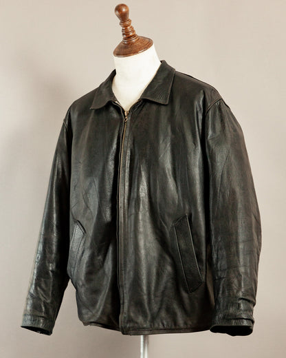Vintage 1940s German Leather Motorcycle Jacket- XL (46)