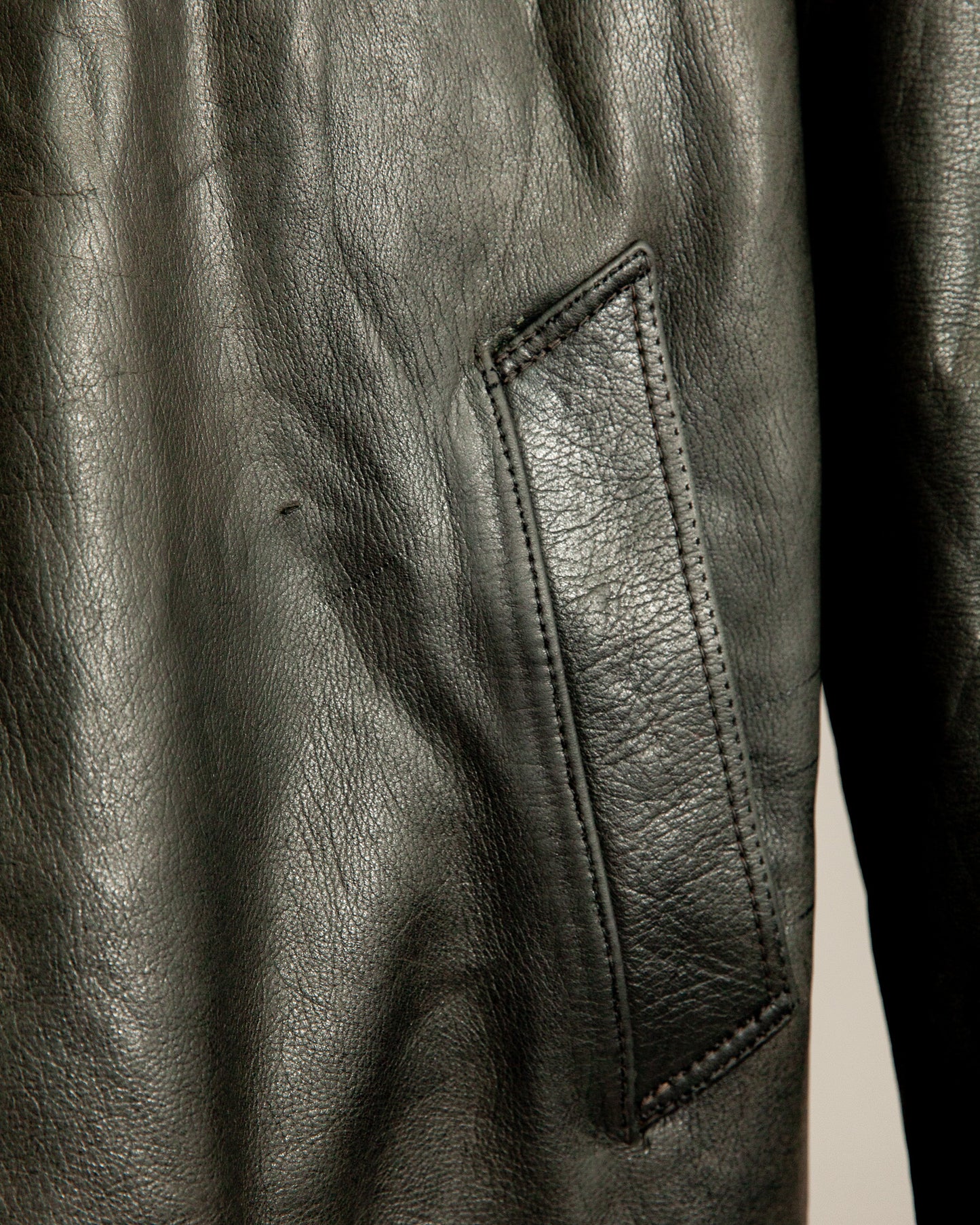 Vintage 1940s German Leather Motorcycle Jacket- XL (46)