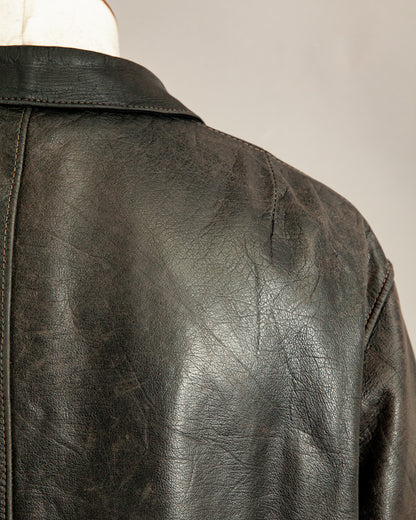 Vintage 1940s German Leather Motorcycle Jacket- XL (46)