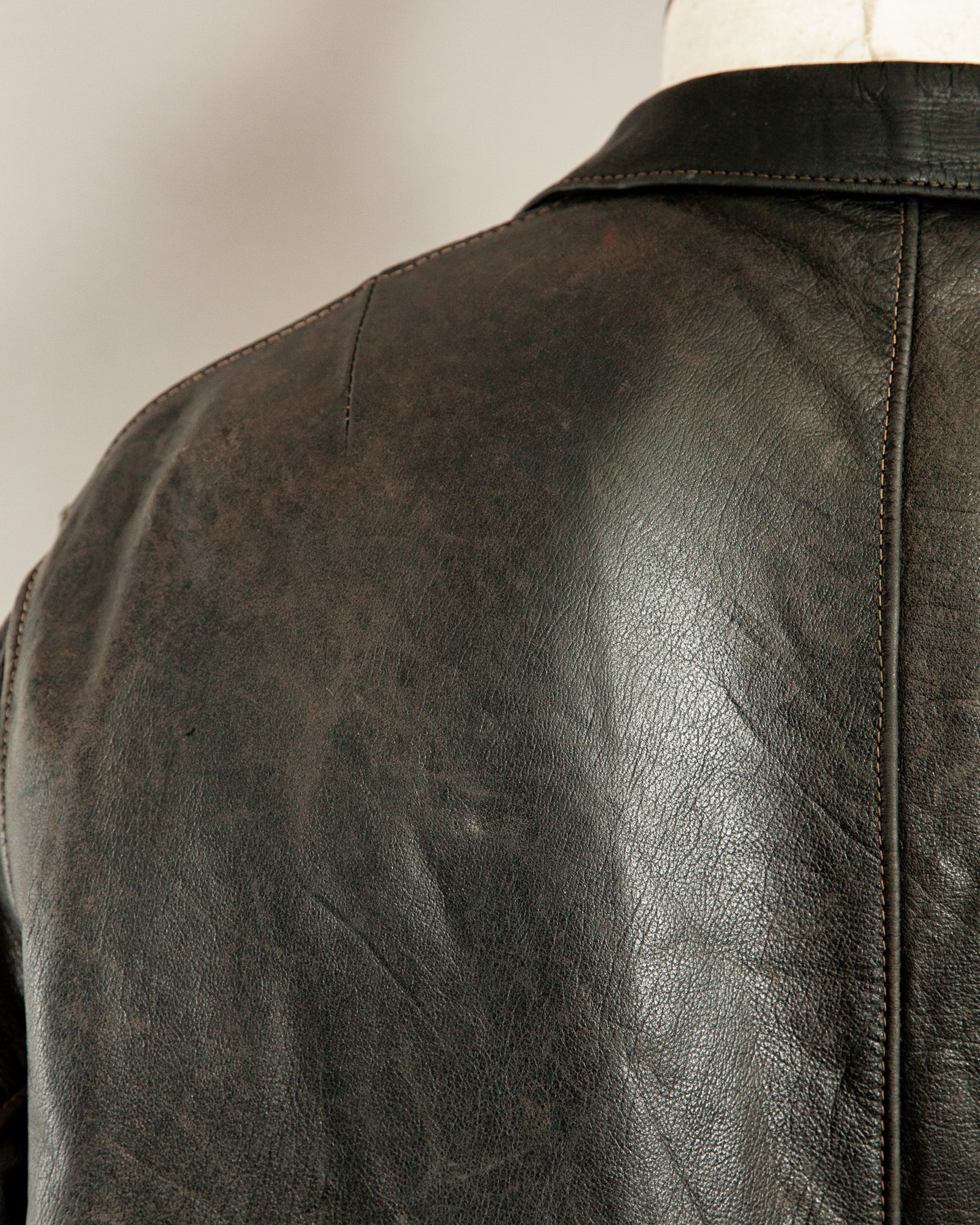 Vintage 1940s German Leather Motorcycle Jacket- XL (46)