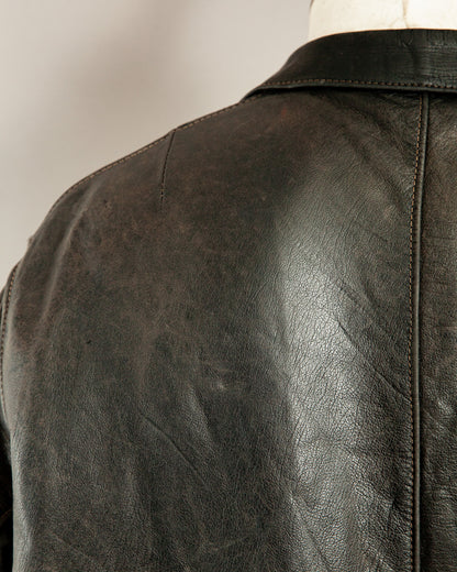 Vintage 1940s German Leather Motorcycle Jacket- XL (46)