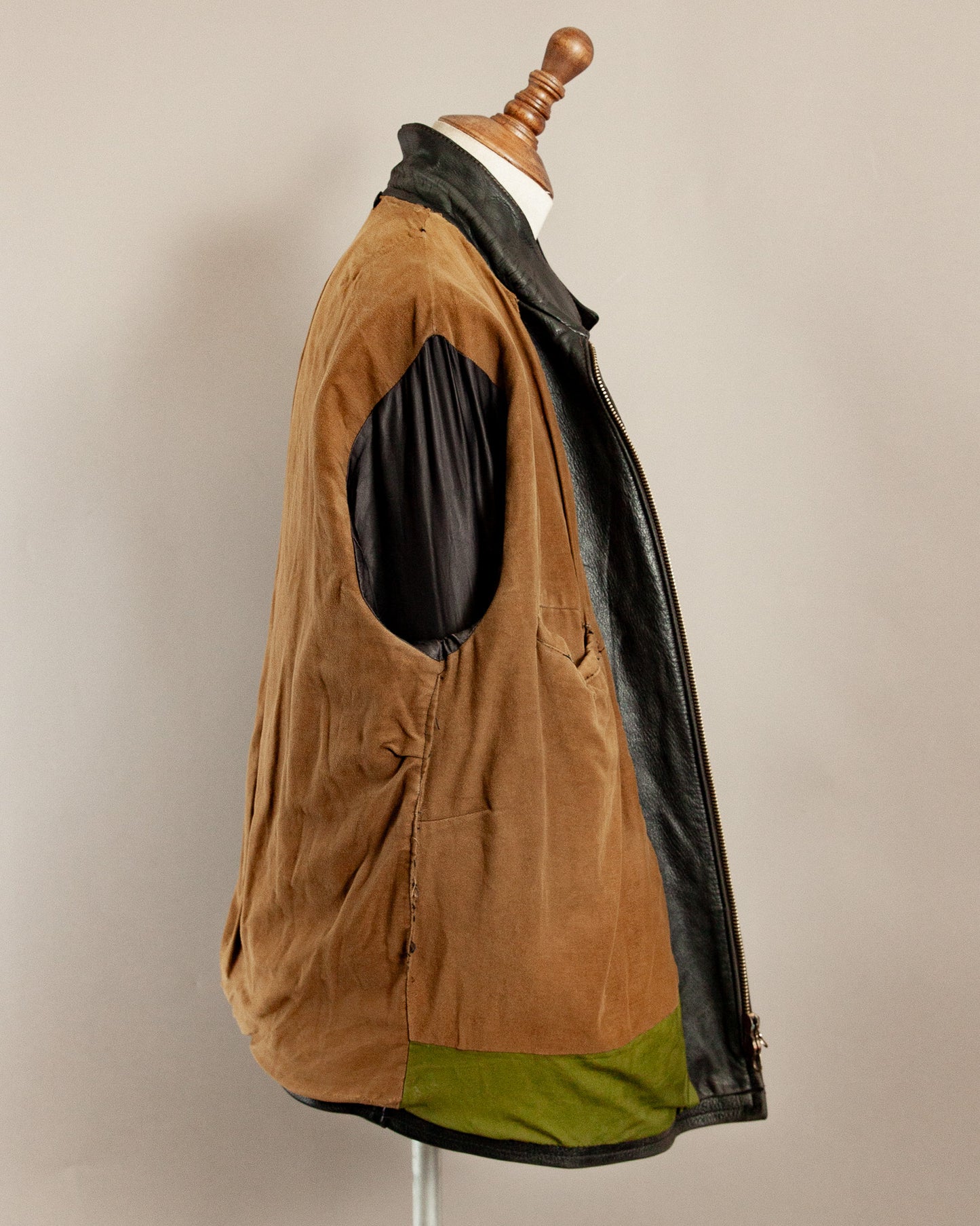 Vintage 1940s German Leather Motorcycle Jacket- XL (46)