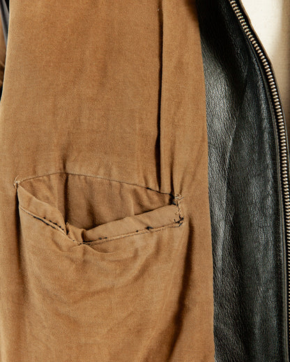 Vintage 1940s German Leather Motorcycle Jacket- XL (46)