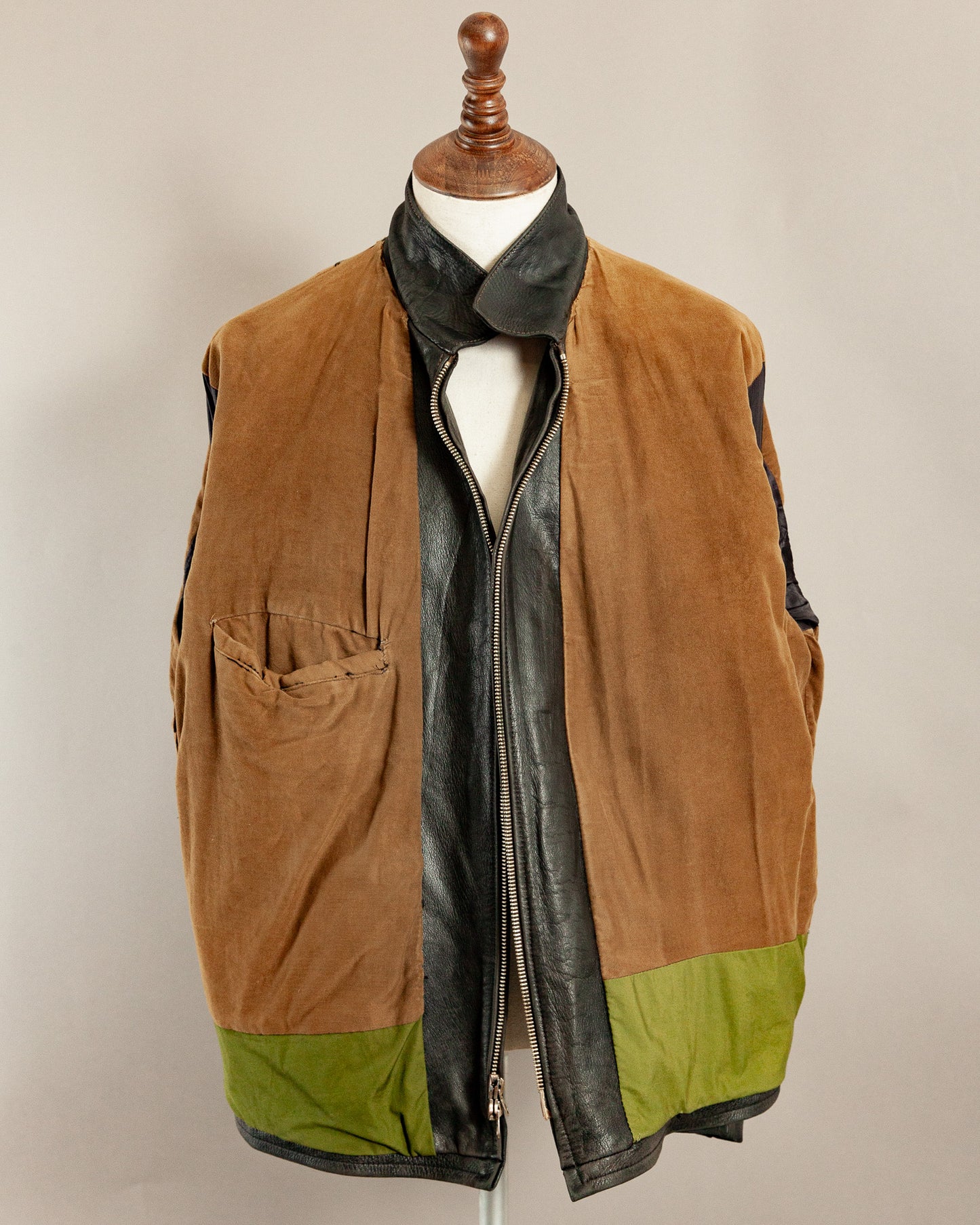 Vintage 1940s German Leather Motorcycle Jacket- XL (46)