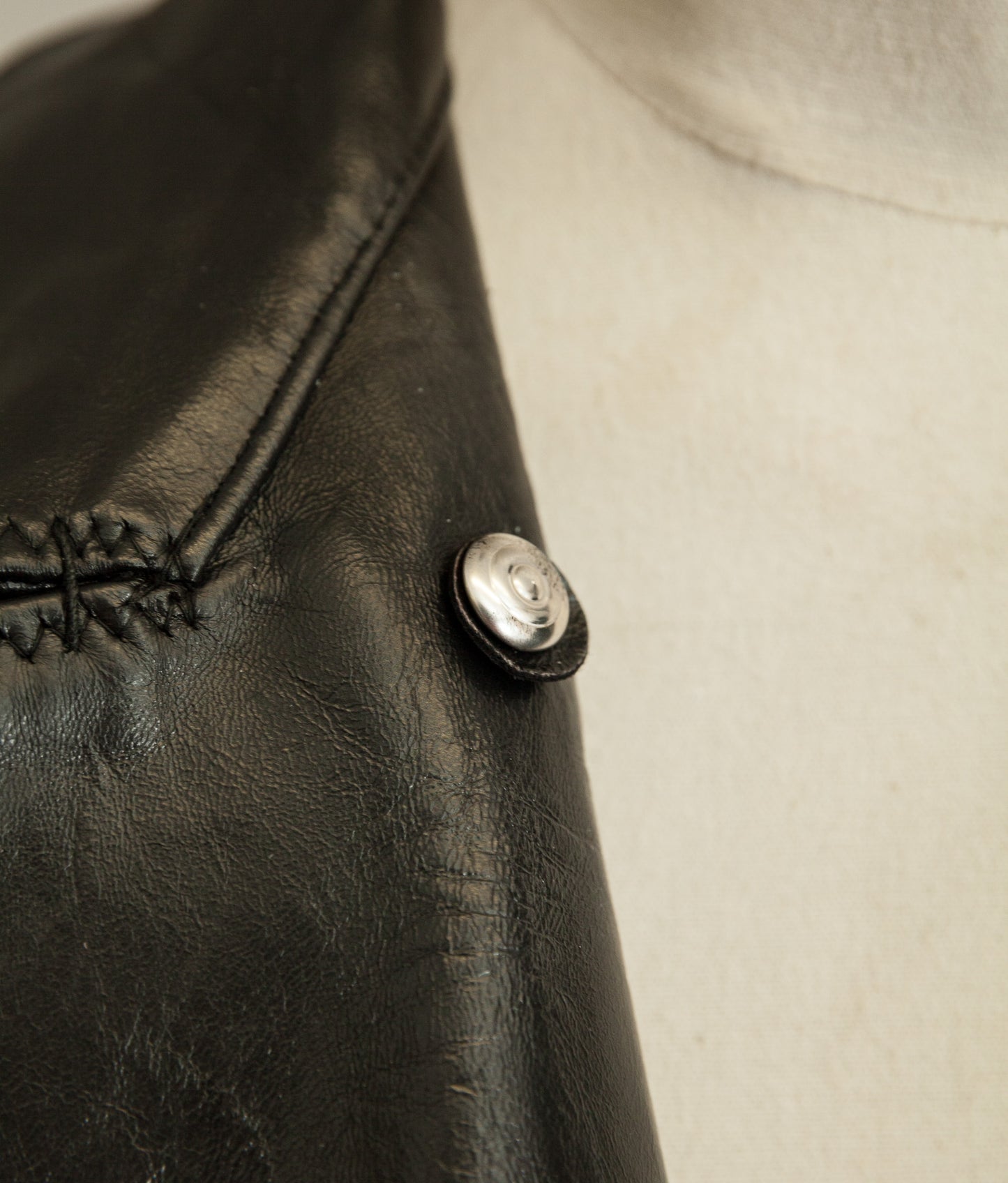 1950s Italian Police Senior Officer Horsehide Leather Trench Coat