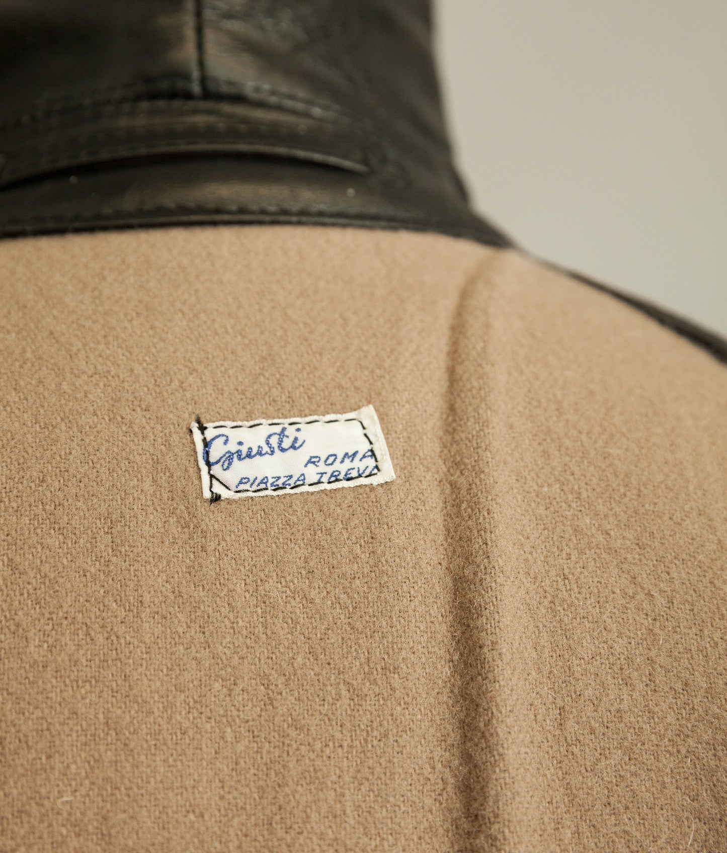 1950s Italian Police Senior Officer Horsehide Leather Trench Coat