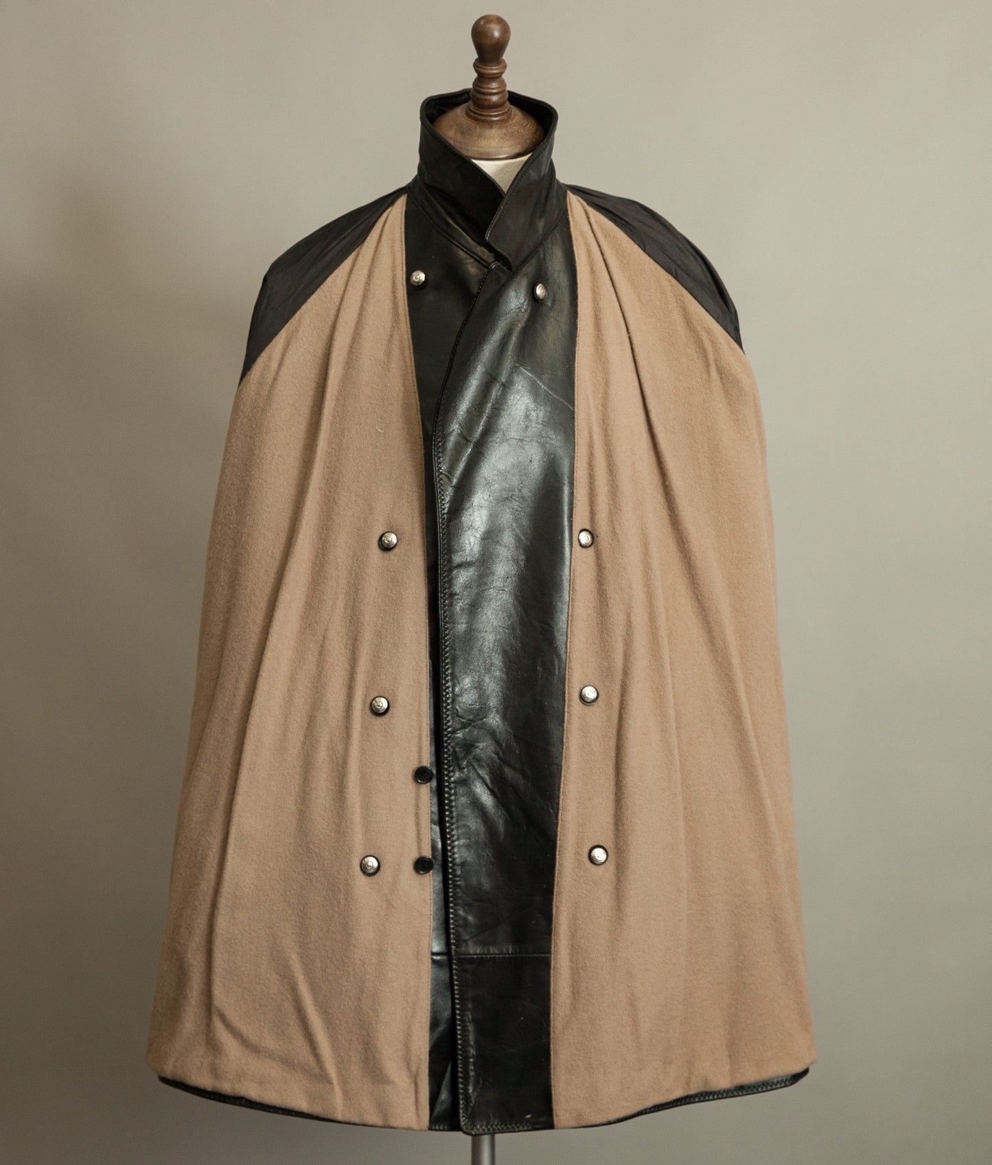 1950s Italian Police Senior Officer Horsehide Leather Trench Coat