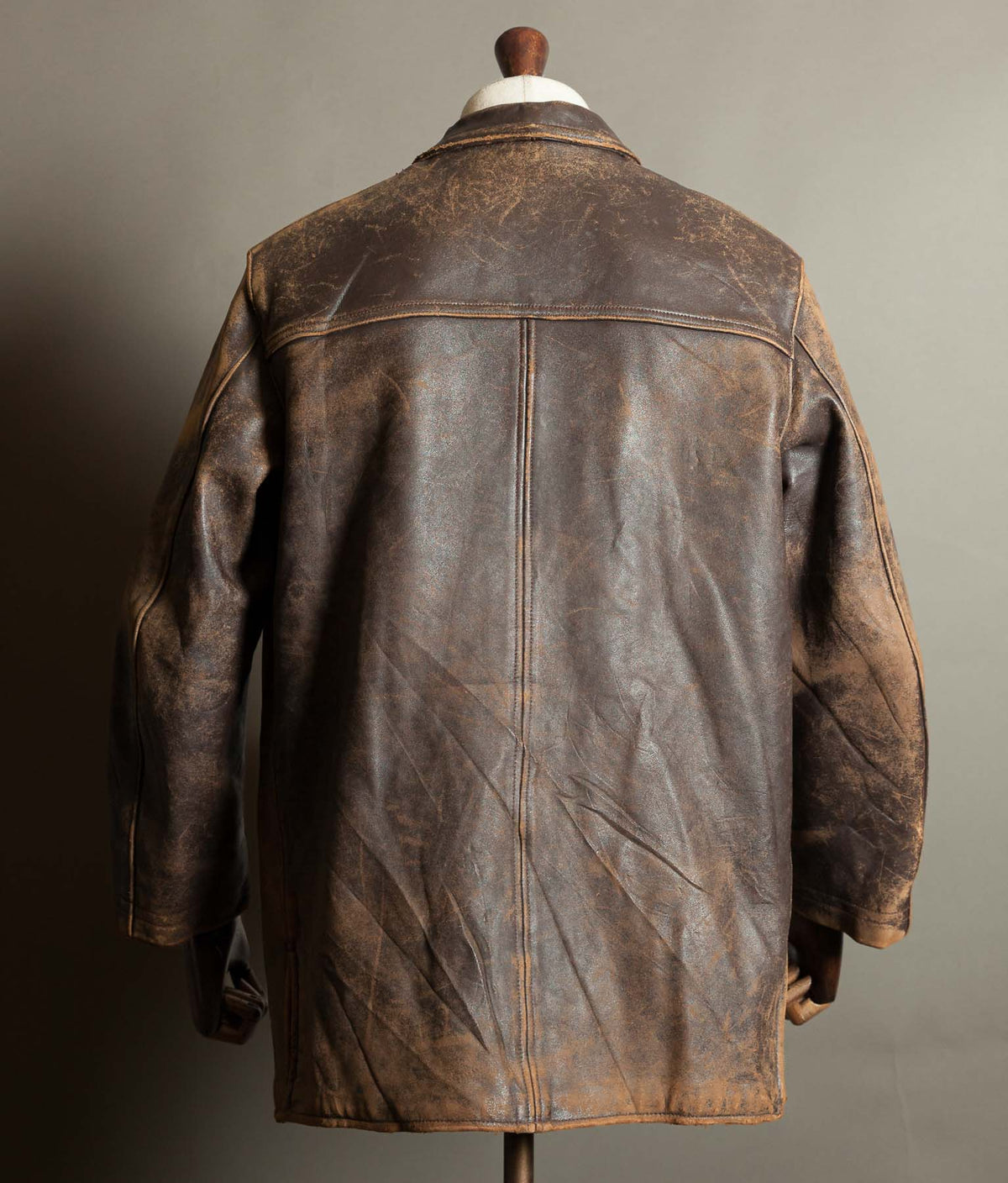 Original 1950s Grillon French Vachette Leather Workwear Jacket