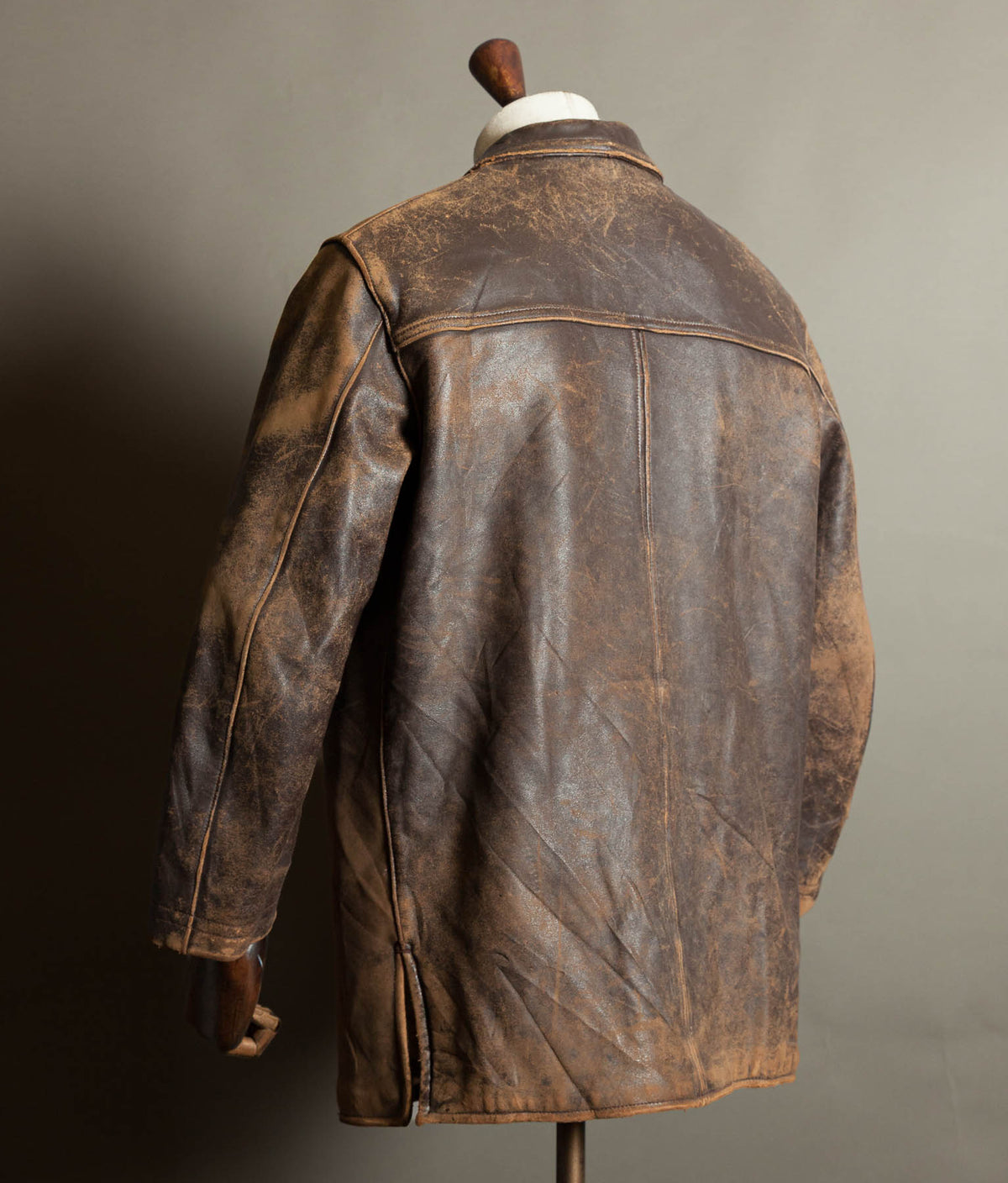 Original 1950s Grillon French Vachette Leather Workwear Jacket
