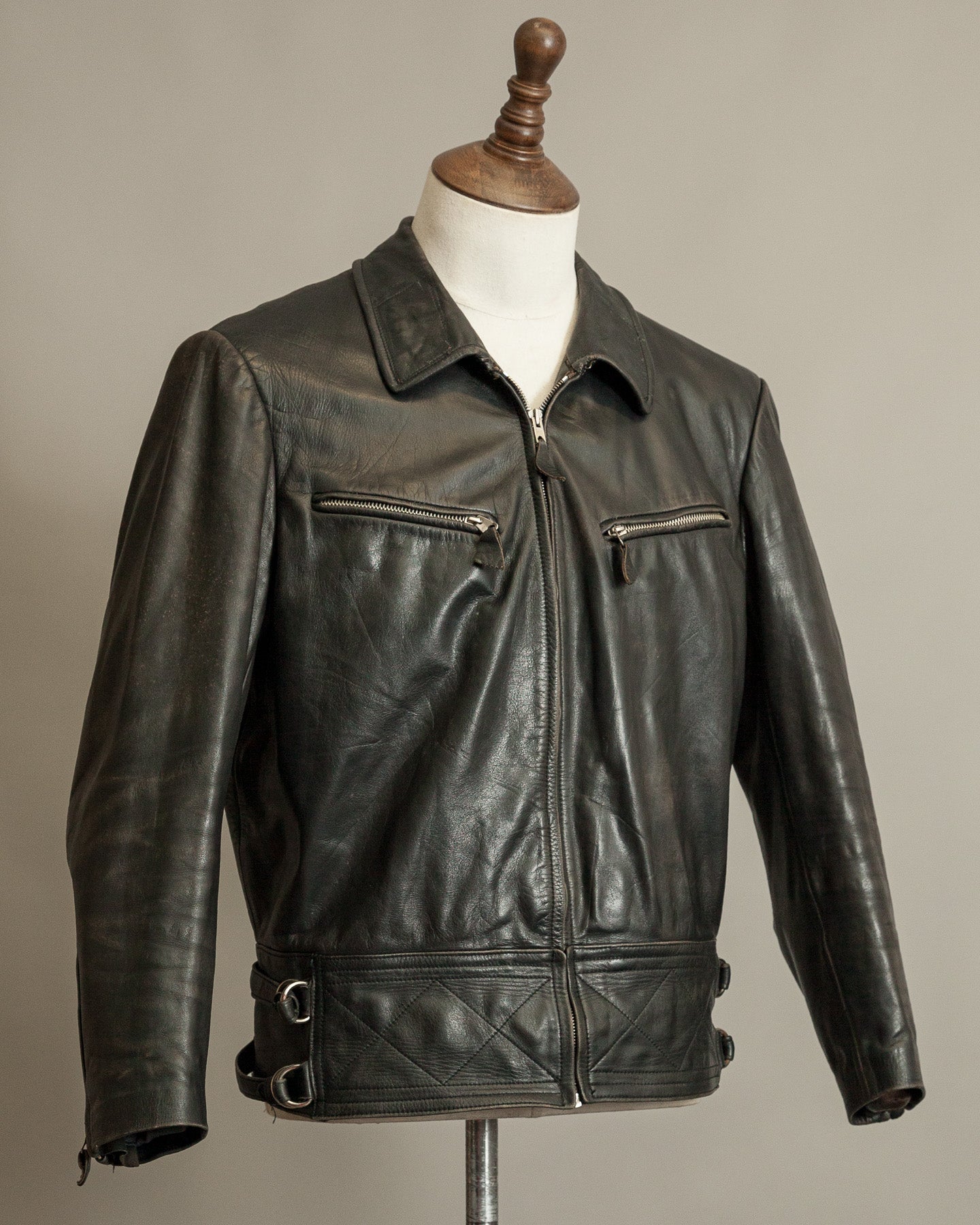 Vintage 1950s Austrian Police Motorcycle Jacket with RITSCH Zips