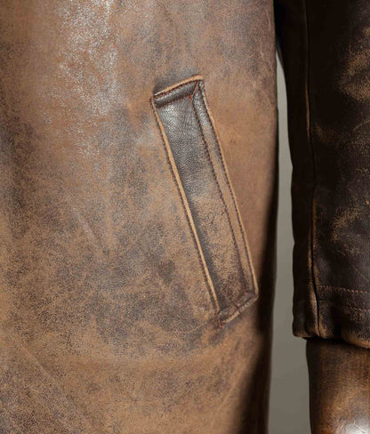Original 1950s Grillon French Vachette Leather Workwear Jacket