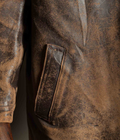 Original 1950s Grillon French Vachette Leather Workwear Jacket