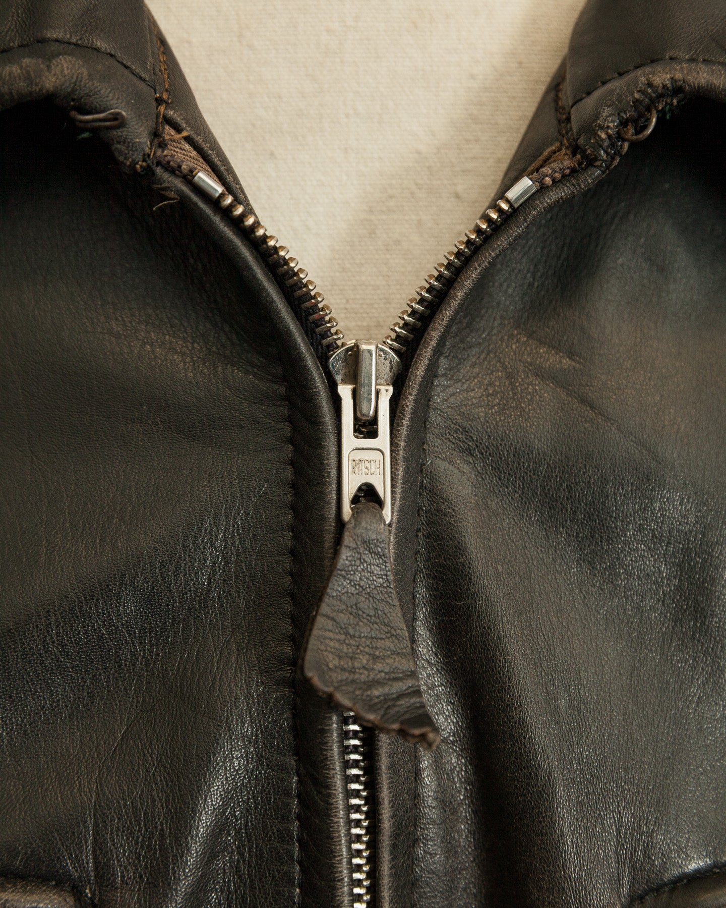 Vintage 1950s Austrian Police Motorcycle Jacket with RITSCH Zips