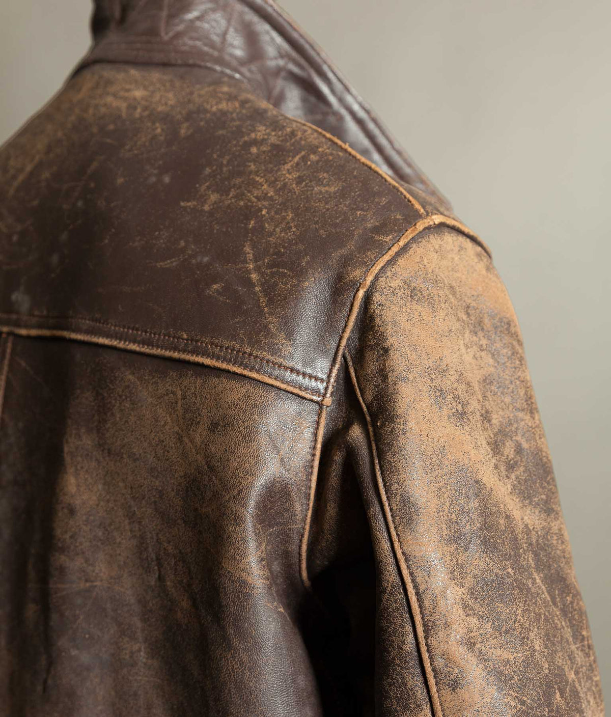 Original 1950s Grillon French Vachette Leather Workwear Jacket