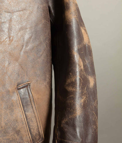 Original 1950s Grillon French Vachette Leather Workwear Jacket