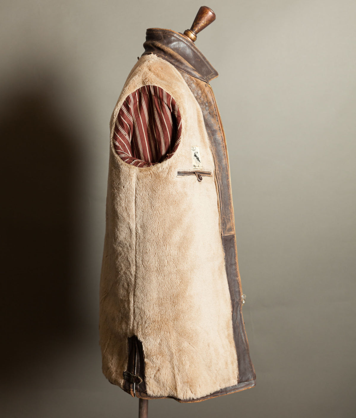Original 1950s Grillon French Vachette Leather Workwear Jacket