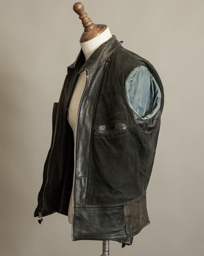 Vintage 1950s Austrian Police Motorcycle Jacket with RITSCH Zips