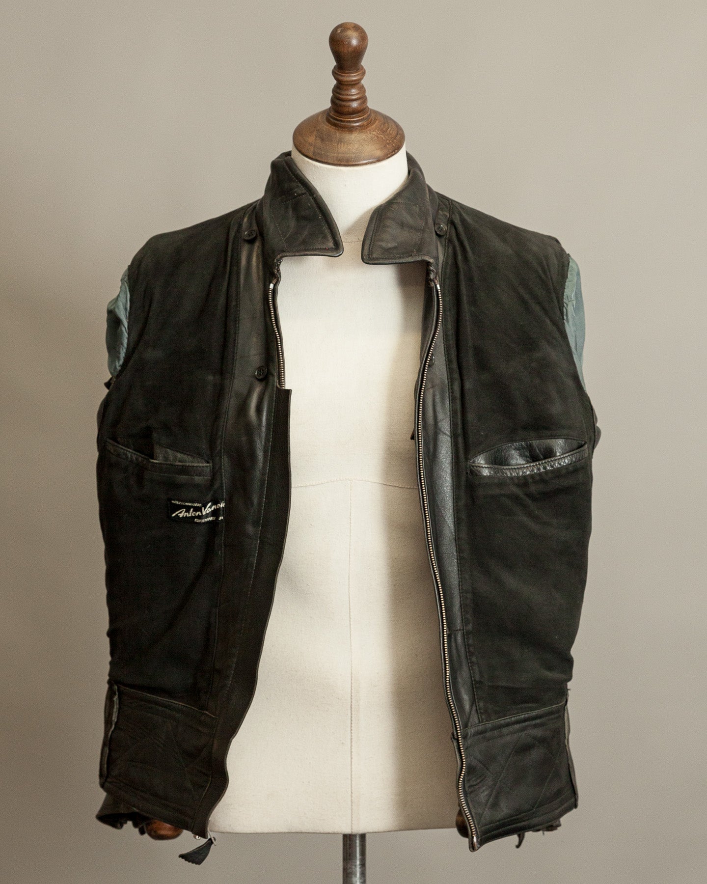 Vintage 1950s Austrian Police Motorcycle Jacket with RITSCH Zips