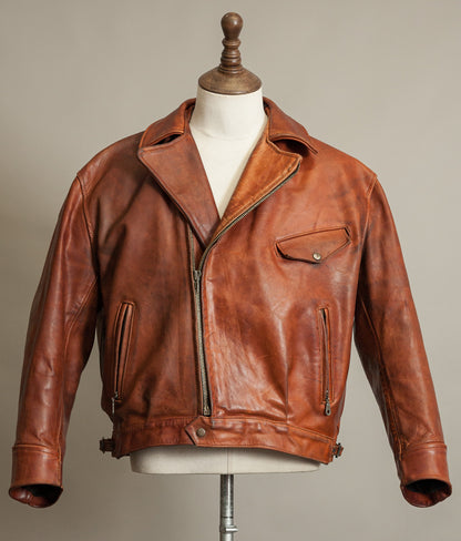 Vintage 1970s West German Heavy Steerhide Motorcycle Jacket