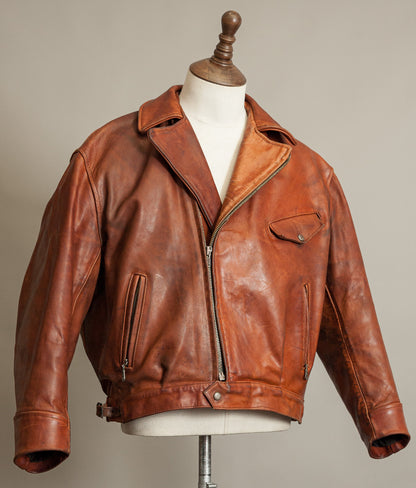 Vintage 1970s West German Heavy Steerhide Motorcycle Jacket