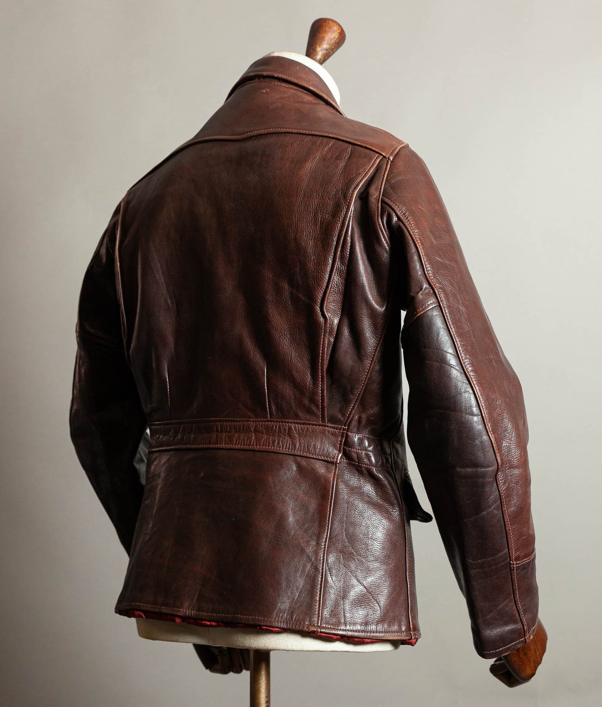 Original 1950s American Half-Belt Glove-Tanned Steerhide Leather Jacket