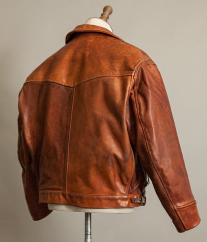 Vintage 1970s West German Heavy Steerhide Motorcycle Jacket