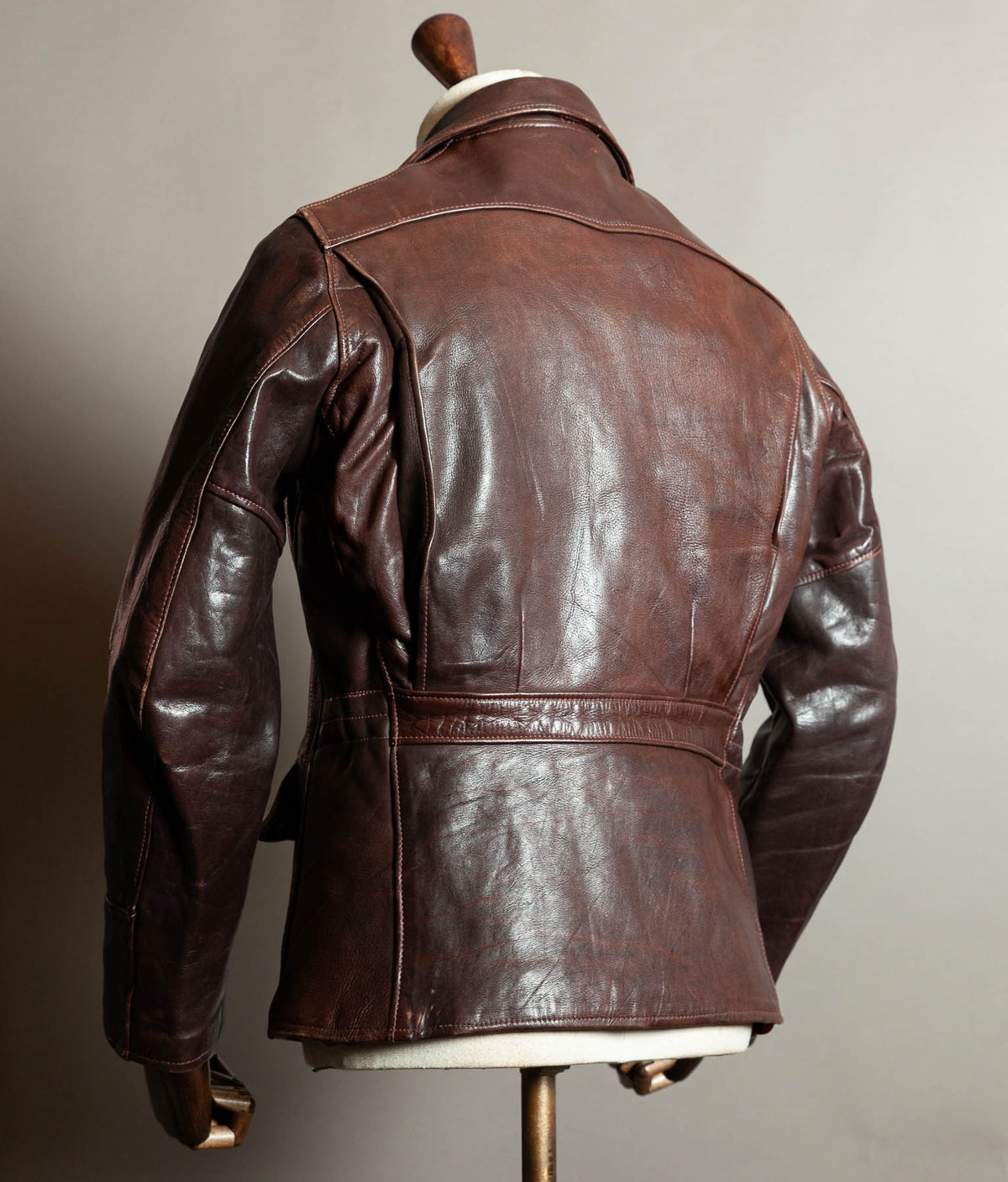 Original 1950s American Half-Belt Glove-Tanned Steerhide Leather Jacket