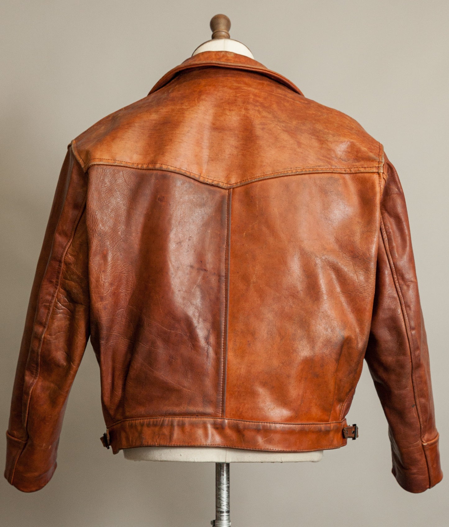 Vintage 1970s West German Heavy Steerhide Motorcycle Jacket