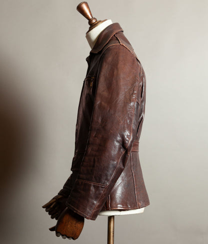 Original 1950s American Half-Belt Glove-Tanned Steerhide Leather Jacket