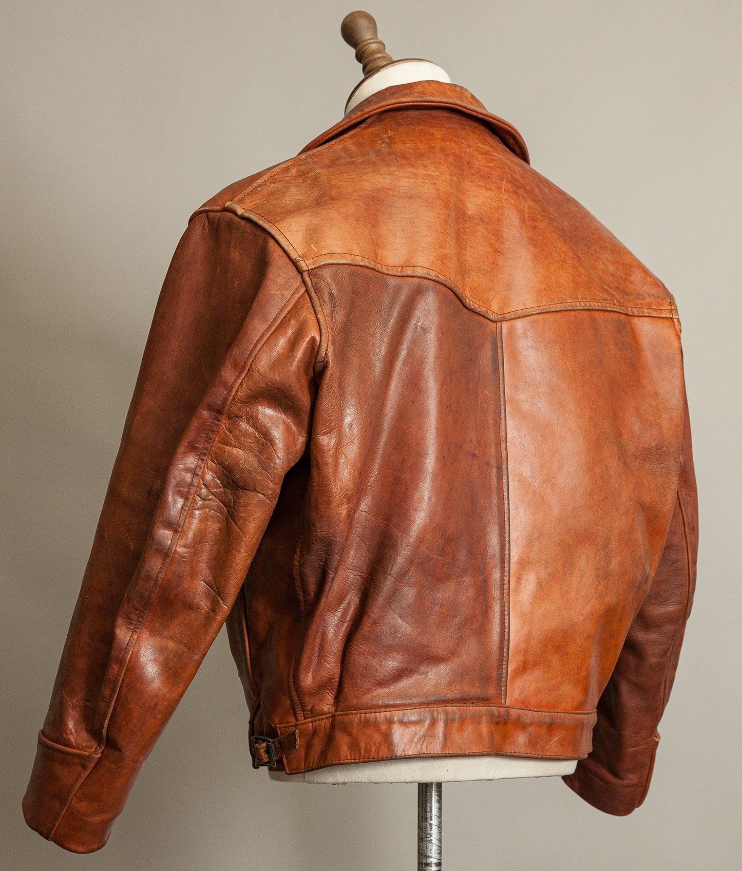 Vintage 1970s West German Heavy Steerhide Motorcycle Jacket