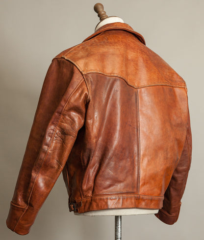 Vintage 1970s West German Heavy Steerhide Motorcycle Jacket