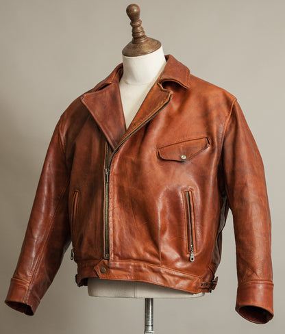 Vintage 1970s West German Heavy Steerhide Motorcycle Jacket