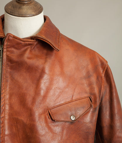 Vintage 1970s West German Heavy Steerhide Motorcycle Jacket