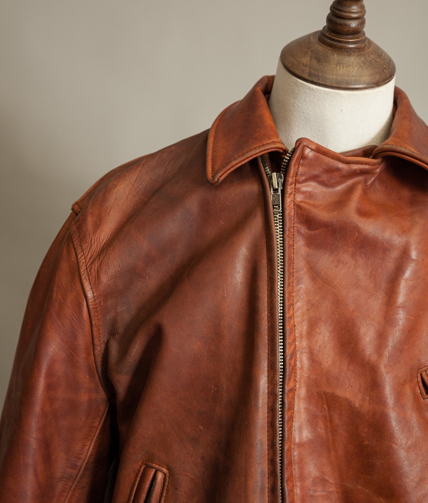 Vintage 1970s West German Heavy Steerhide Motorcycle Jacket