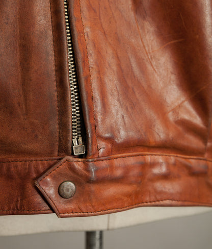 Vintage 1970s West German Heavy Steerhide Motorcycle Jacket