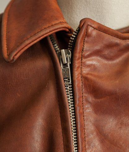 Vintage 1970s West German Heavy Steerhide Motorcycle Jacket