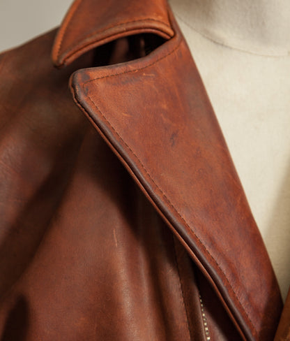 Vintage 1970s West German Heavy Steerhide Motorcycle Jacket