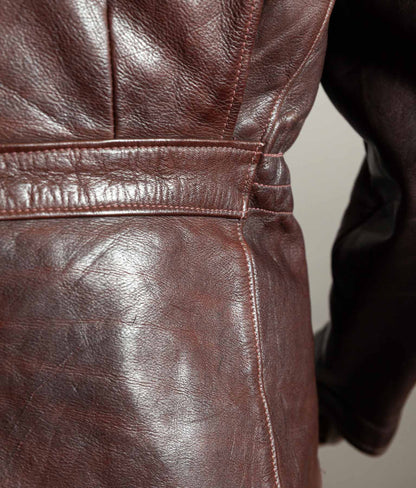 Original 1950s American Half-Belt Glove-Tanned Steerhide Leather Jacket