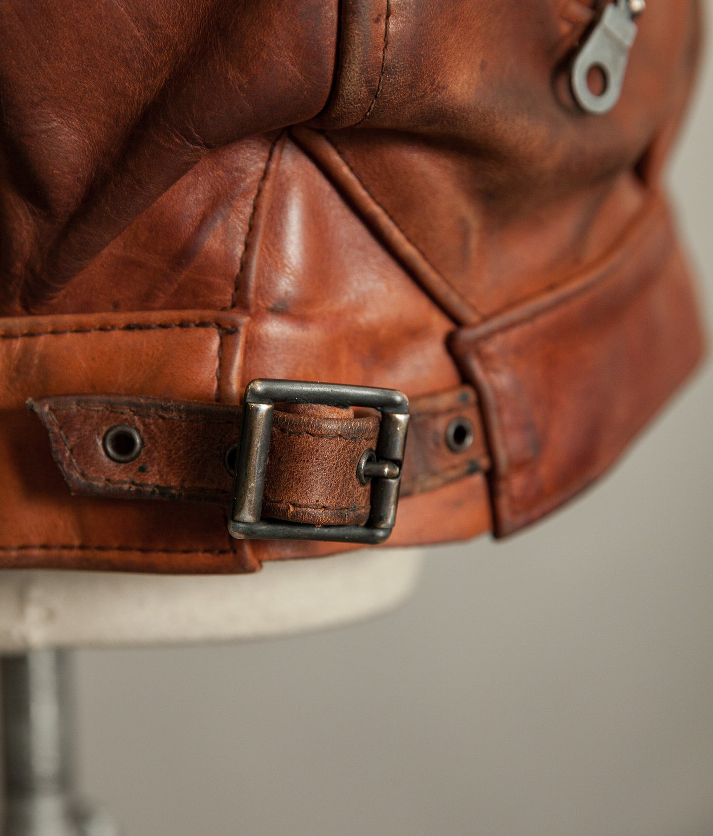 Vintage 1970s West German Heavy Steerhide Motorcycle Jacket