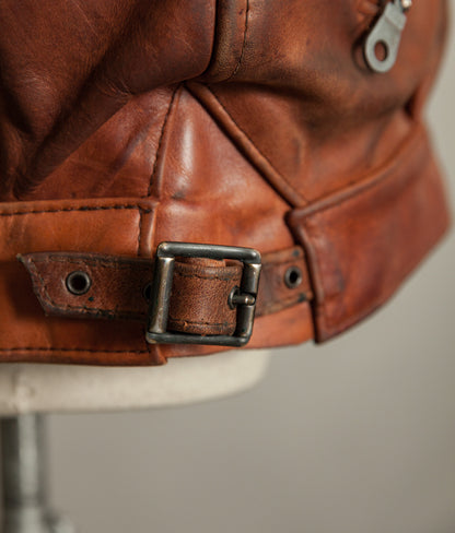 Vintage 1970s West German Heavy Steerhide Motorcycle Jacket